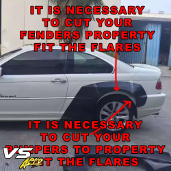 VSaero FRP TKYO Wide Body Fender Flares (rear) 60mm for BMW M3 (E46) 2002-2005 > 2dr Coupe image - 10