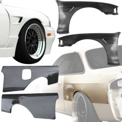 VSaero FRP TKYO v1 Wide Body Fender Set 4pc 30/30mm for Nissan 240SX (S14) 1995-1996 image - 2