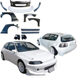 VSaero FRP TKYO Wide Body Kit 12pc for Honda Civic EG 1992-1995 > 3dr Hatchback image - 8