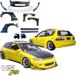 VSaero FRP TKYO Wide Body Kit 12pc for Honda Civic EG 1992-1995 > 3dr Hatchback image - 9