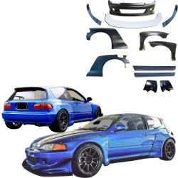 VSaero FRP TKYO Wide Body Kit 12pc for Honda Civic EG 1992-1995 > 3dr Hatchback image - 1