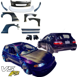 VSaero FRP TKYO Wide Body Kit 12pc for Honda Civic EG 1992-1995 > 3dr Hatchback image - 7