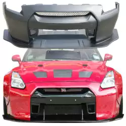 FRP LBPE v1 Wide Body Front Bumper w Lip > Nissan GT-R GTR (R35) 2009-2017 image - 1