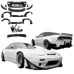 VSaero FRP TKYO v2 Wide Body Kit w Wing for Nissan 240SX 1989-1994 > 3dr Hatch image - 2
