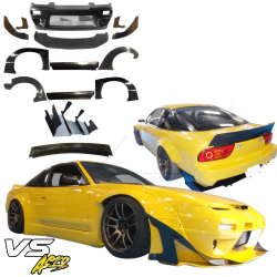 VSaero FRP TKYO v2 Wide Body Kit w Wing for Nissan 240SX 1989-1994 > 3dr Hatch image - 3