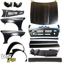 VSaero FRP TKYO Boss Wide Body Kit w Wing 16pc for Nissan 240SX (S14) 1995-1998 image - 2