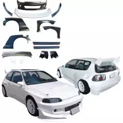 FRP TKYO Wide Body Kit w Wing 13pc > Honda Civic EG 1992-1995 > 3dr Hatchback image - 6