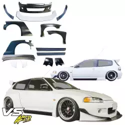 FRP TKYO Wide Body Kit w Wing 13pc > Honda Civic EG 1992-1995 > 3dr Hatchback image - 5