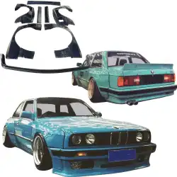 FRP TKYO Wide Body Kit w Wing 10pc > BMW 318i 1984-1992> 2dr Coupe image - 2