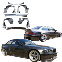VSaero FRP TKYO Wide Body Kit 12pc w Wing for BMW 318i 325i (E36) 1992-1998 > 2dr Coupe image - 1