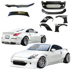VSaero FRP TKYO Wide Body Kit w Wing 10pc for Nissan 350Z (Z33) 2003-2008 image - 3