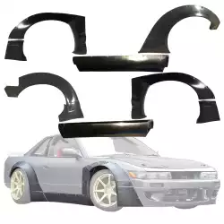 FRP TKYO v2 Wide Body Flares & Side Skirts 6pc > Nissan Silvia (S13) 1989-1994 > 2dr Coupe image - 2