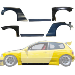 VSaero FRP TKYO Wide Body Fenders w Sides Kit for Honda Civic EG 1992-1995 > 3dr Hatchback image - 4