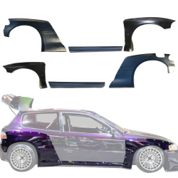 VSaero FRP TKYO Wide Body Fenders w Sides Kit for Honda Civic EG 1992-1995 > 3dr Hatchback image - 1