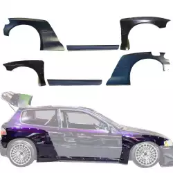 FRP TKYO Wide Body Fenders w Sides Kit > Honda Civic EG 1992-1995 > 3dr Hatchback image - 1