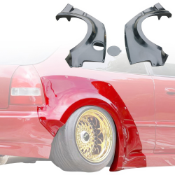 VSaero FRP MAM Wide Body Fender Flares (rear) 3pc 60mm for Honda Civic EK 1996-2000 > 3dr Hatchback image - 1
