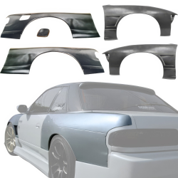 VSaero FRP MSPO Wide Body Fenders Set (front & rear) 20/50mm for Nissan 240SX 1989-1994 > 2dr Coupe image - 1