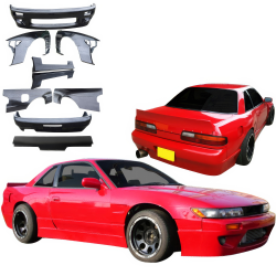 VSaero FRP TKYO v1 Wide Body Kit w Wing 10pc for Nissan Silvia (S13) 1989-1994 > 2dr Coupe image - 1