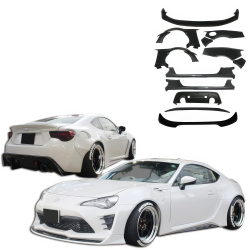 VSaero FRP AG T2 Wide Body Kit w Wings for Toyota 86 2017-2020 image - 2