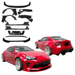 VSaero FRP AG T2 Wide Body Kit w Wings for Toyota 86 2017-2020 image - 1