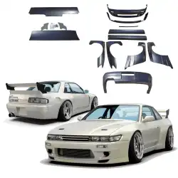 FRP TKYO v3 Wide Body Kit 12pc w Wings > Nissan Silvia (S13) 1989-1994 > 2dr Coupe image - 8