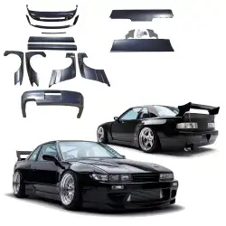 FRP TKYO v3 Wide Body Kit 12pc w Wings > Nissan Silvia (S13) 1989-1994 > 2dr Coupe image - 1