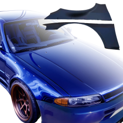 VSaero FRP TKYO Wide Body Fender Flares (front) 65mm for Nissan Skyline (R33) GTR 1995-1998 > 2dr Coupe image - 15