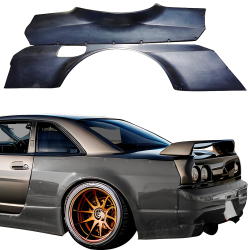 VSaero FRP TKYO Wide Body Fenders (rear) 90mm for Nissan Skyline (R33) GTR 1995-1998 > 2dr Coupe image - 1