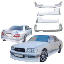 VSaero FRP WAL Body Kit 4pc for Nissan Gloria (Y33) 1995-1999 image - 2