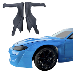 VSaero FRP TKYO v2 Wide Body S14.5 Conversion Fenders (front) for Nissan 240SX (S14) 1995-1996 image - 1