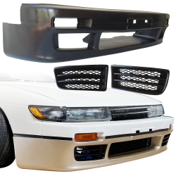 VSaero Urethane AERO Front Bumper w Grilles for Nissan Silvia (S13) 1989-1994 image - 9