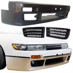 Polyurethane AERO Front Bumper w Grilles > Nissan Silvia (S13) 1989-1994 image - 9