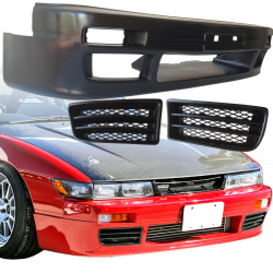 VSaero Urethane AERO Front Bumper w Grilles for Nissan Silvia (S13) 1989-1994 image - 1