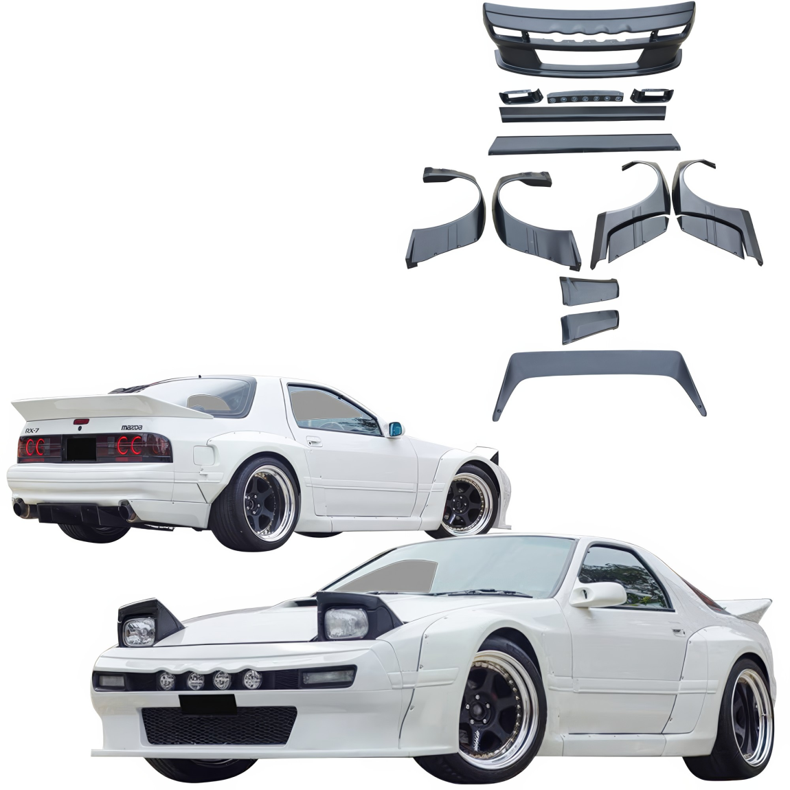 All kind of body kits for Mazda RX-7 1986. Exterior/Wings 