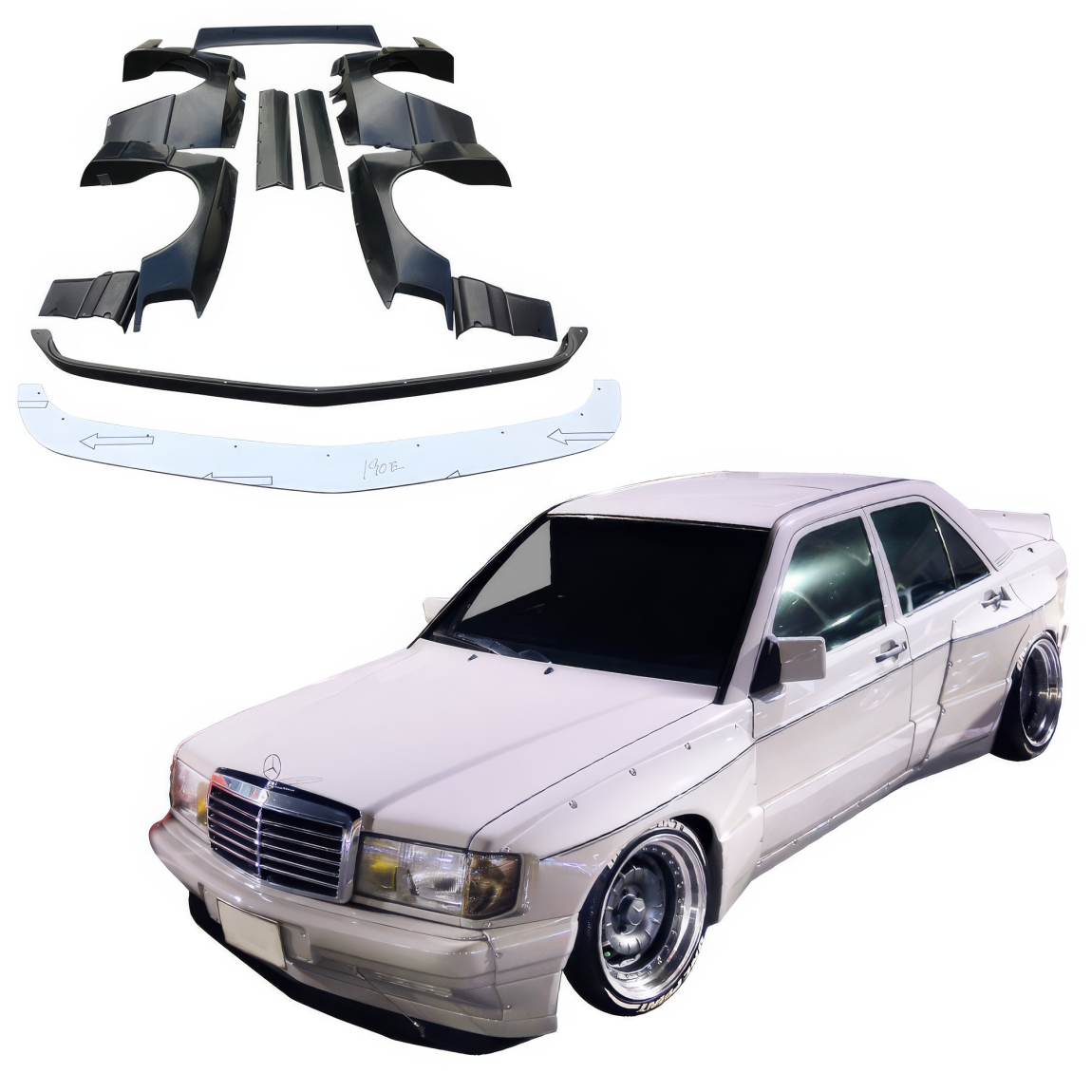 All kind of body kits for Mercedes-Benz 190 1988. Exterior/Complete Body Kits 