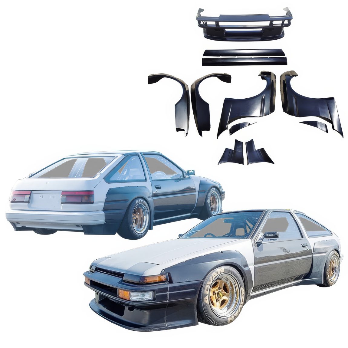 All kind of body kits for Toyota Corolla 1984. Exterior/Complete Body Kits 