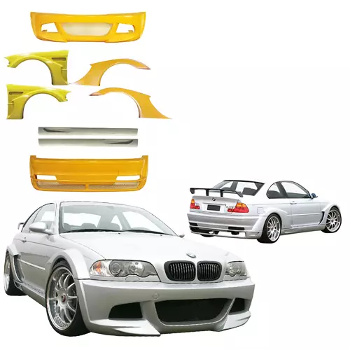 ModeloDrive FRP LDES Wide Body Kit 8pc > BMW 3-Series E46 1999-2005 > 2dr - Image 6