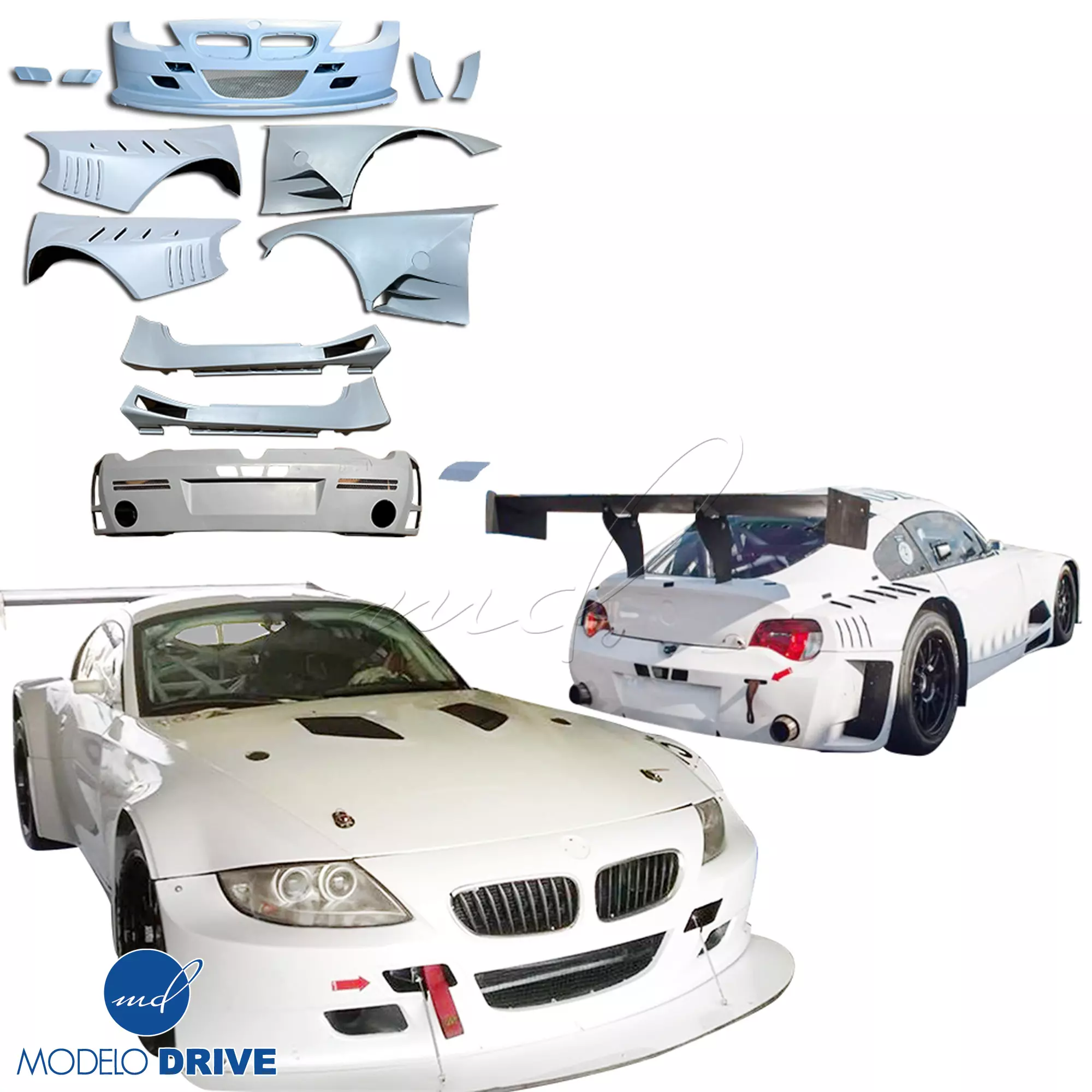 ModeloDrive FRP GTR Wide Body Kit 8pc > BMW Z4 E86 2003-2008 > 3dr Coupe - Image 1