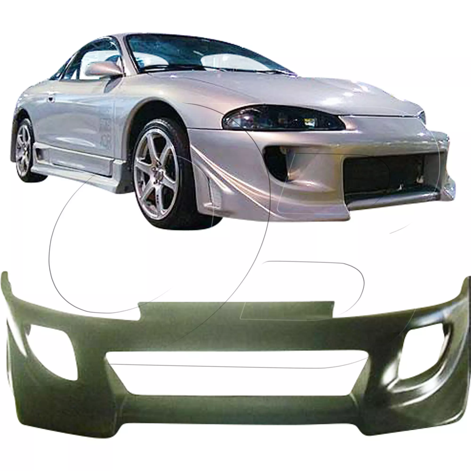 KBD Urethane Blits Style 4pc Full Body Kit > Mitsubishi Eclipse 1997-1999 - Image 16