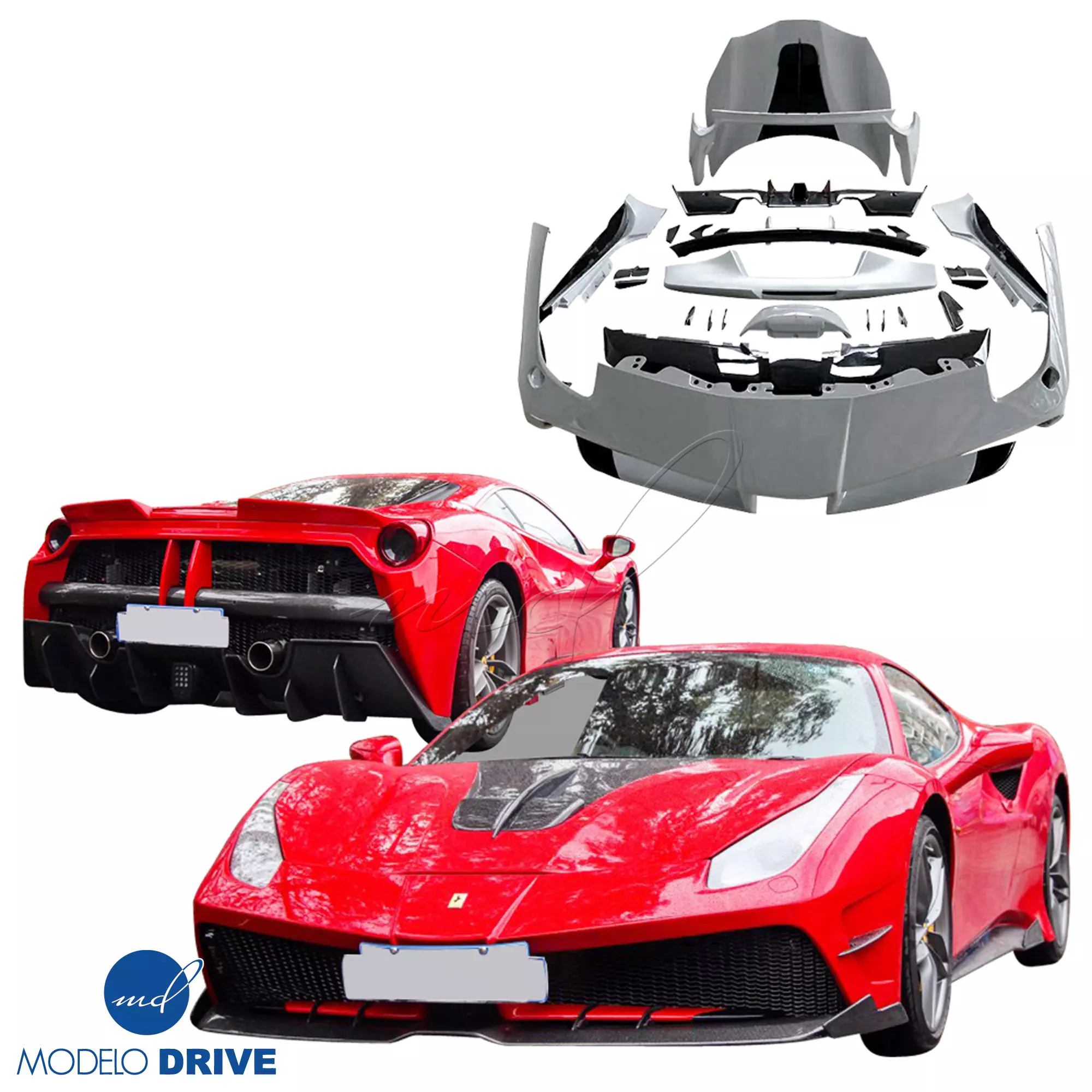 ModeloDrive Partial Carbon Fiber MDES Body Kit > Ferrari 488 GTB F142M 2016-2019 - Image 45