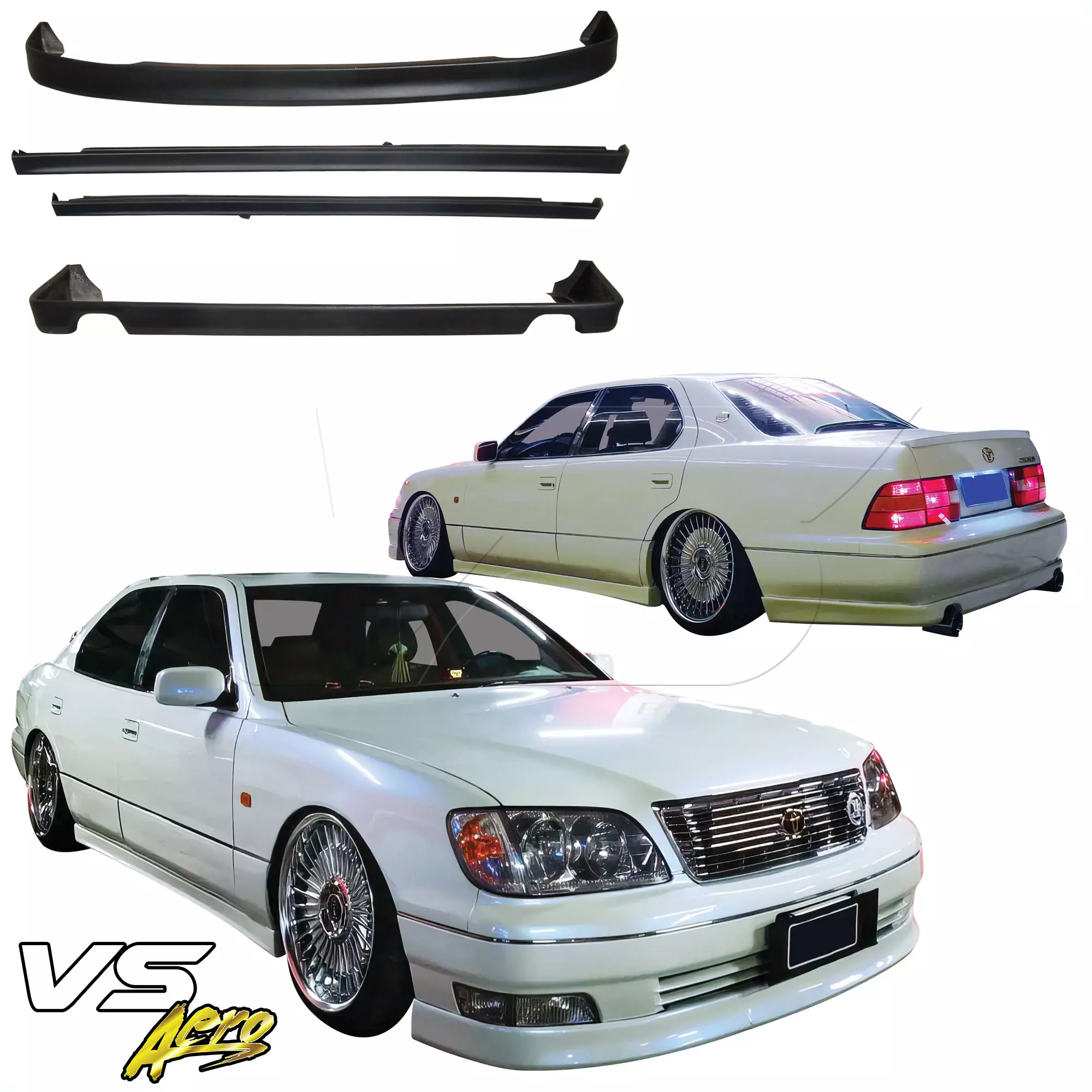VSaero FRP FKON Body Kit 4pc > Lexus LS Series LS400 UCF21 1998-2000 - Image 1