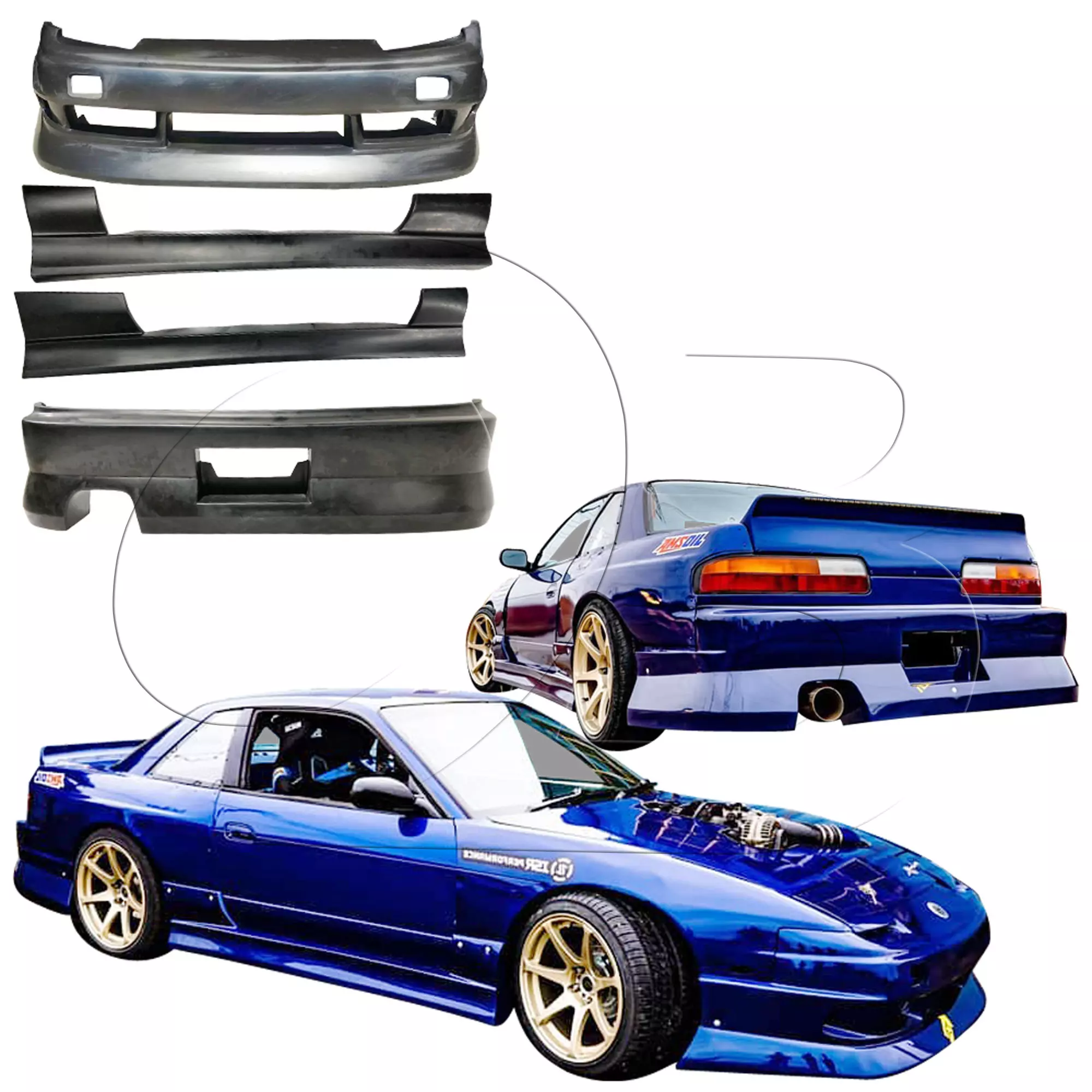 KBD Urethane Bsport2 Style 4pc Full Body Kit > Nissan 240SX 1989-1994 > 2dr Coupe - Image 3