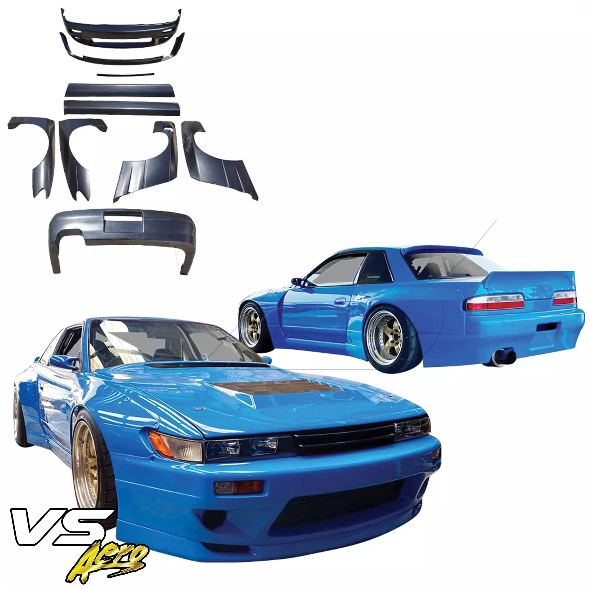 VSaero FRP TKYO v3 Wide Body Kit 10pc > Nissan Silvia S13 1989-1994 > 2dr Coupe - Image 62