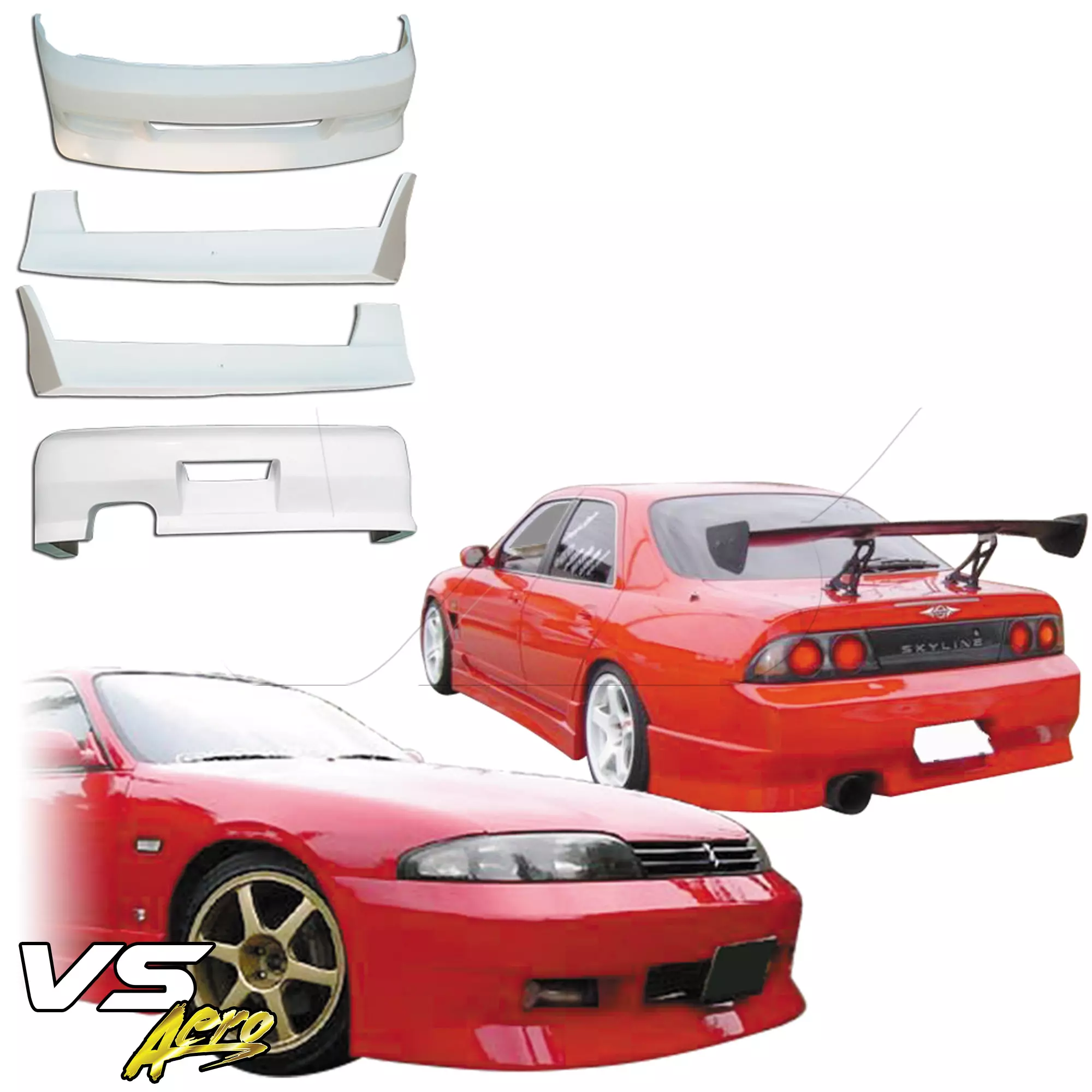 VSaero FRP FKON Body Kit 4pc > Nissan Skyline R33 GTS 1995-1998 > 4dr Sedan - Image 47
