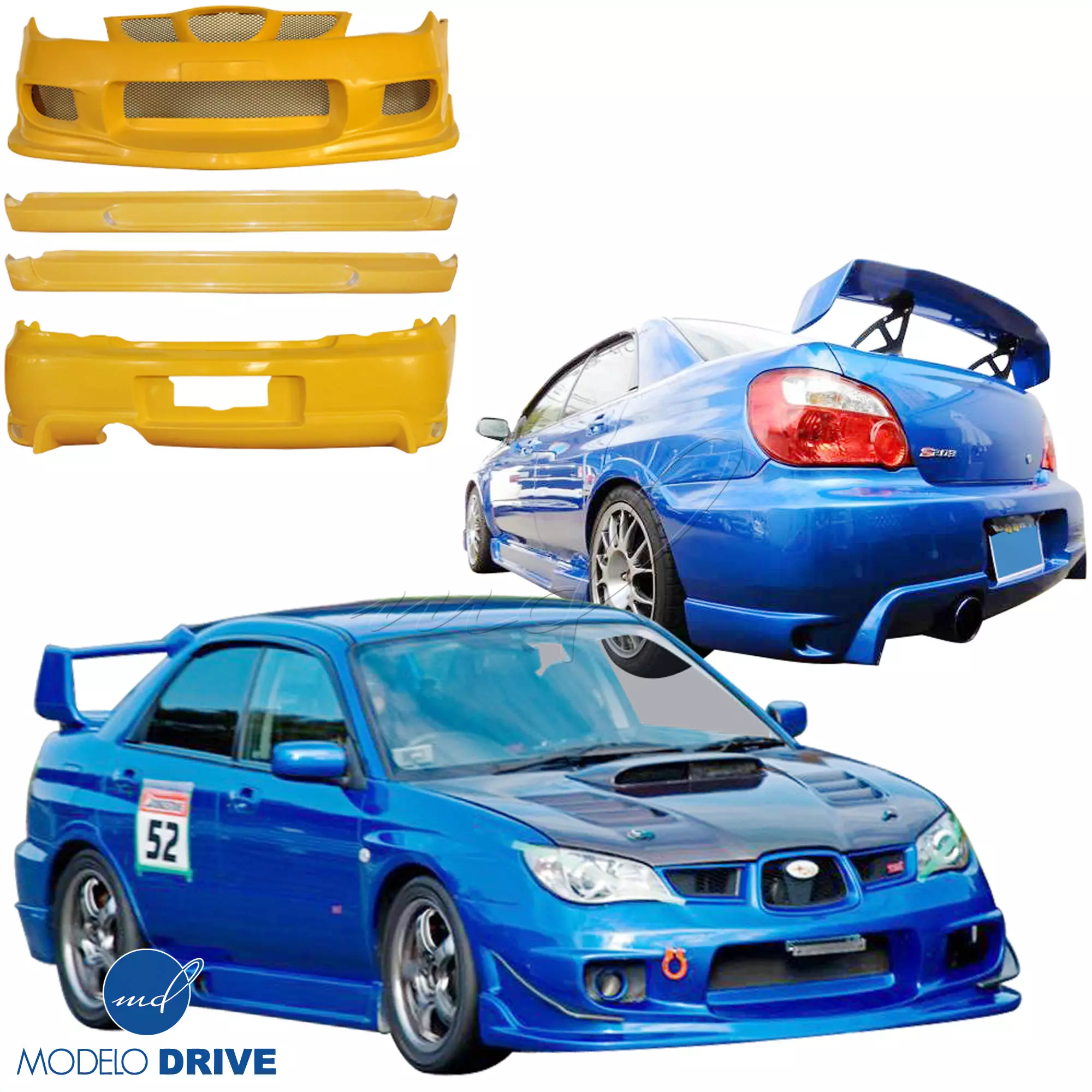 ModeloDrive FRP ING Body Kit 4pc > Subaru WRX 2006-2007 > 4dr Sedan - Image 20