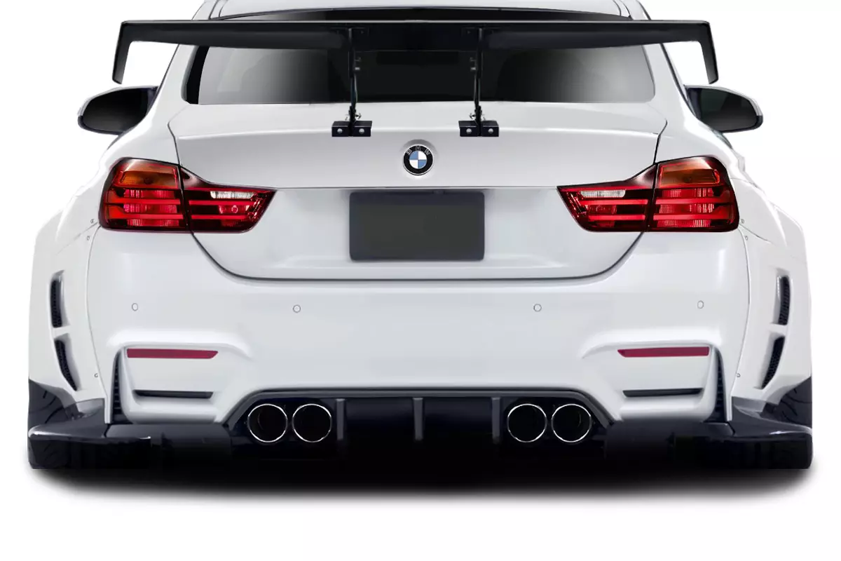 2014-2020 BMW 4 Series F32 AF-1 Wide Body Rear Diffuser ( GFK ) 4 Piece ( Must be used with Couture M4 Look Rear Bumper ) (S) - Image 1