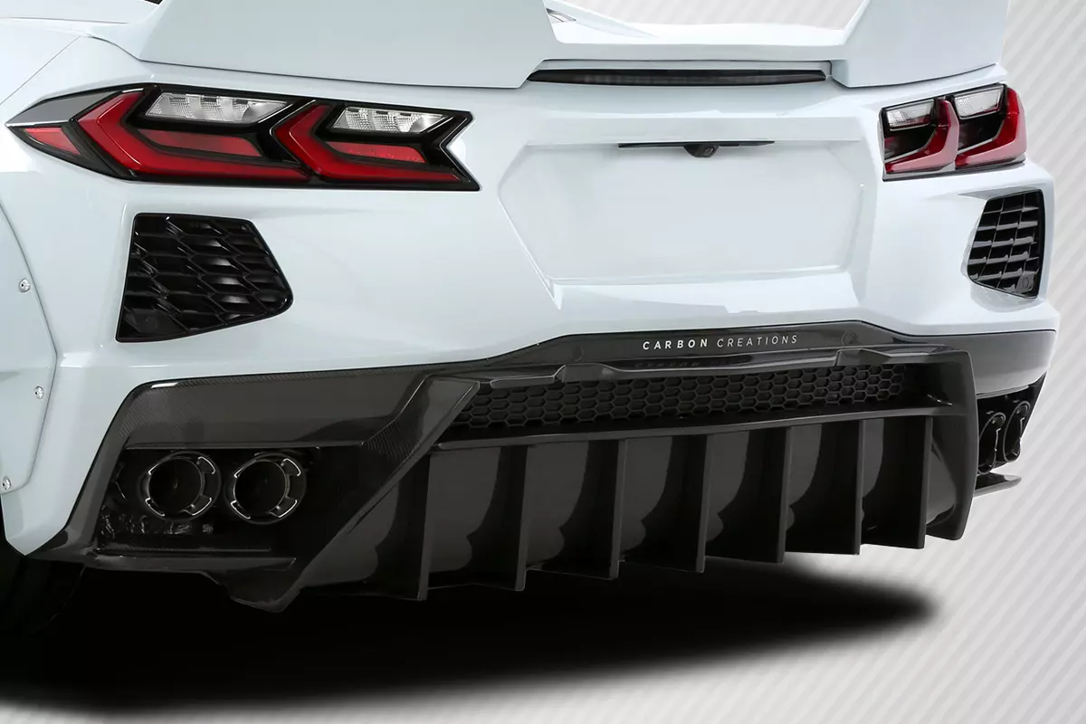 2020-2023 Chevrolet Corvette C8 Carbon Creations Gran Veloce Rear Diffuser 1 Piece - Image 2