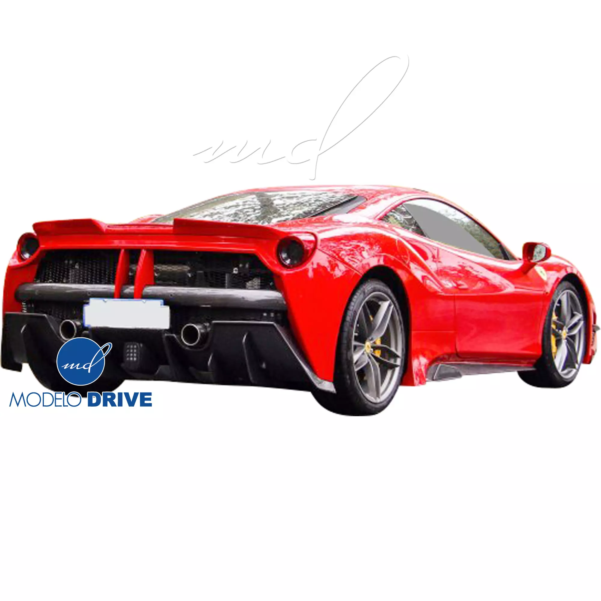 ModeloDrive Partial Carbon Fiber MDES Rear Bumper w Diffuser > Ferrari 488 GTB F142M 2016-2019 - Image 3