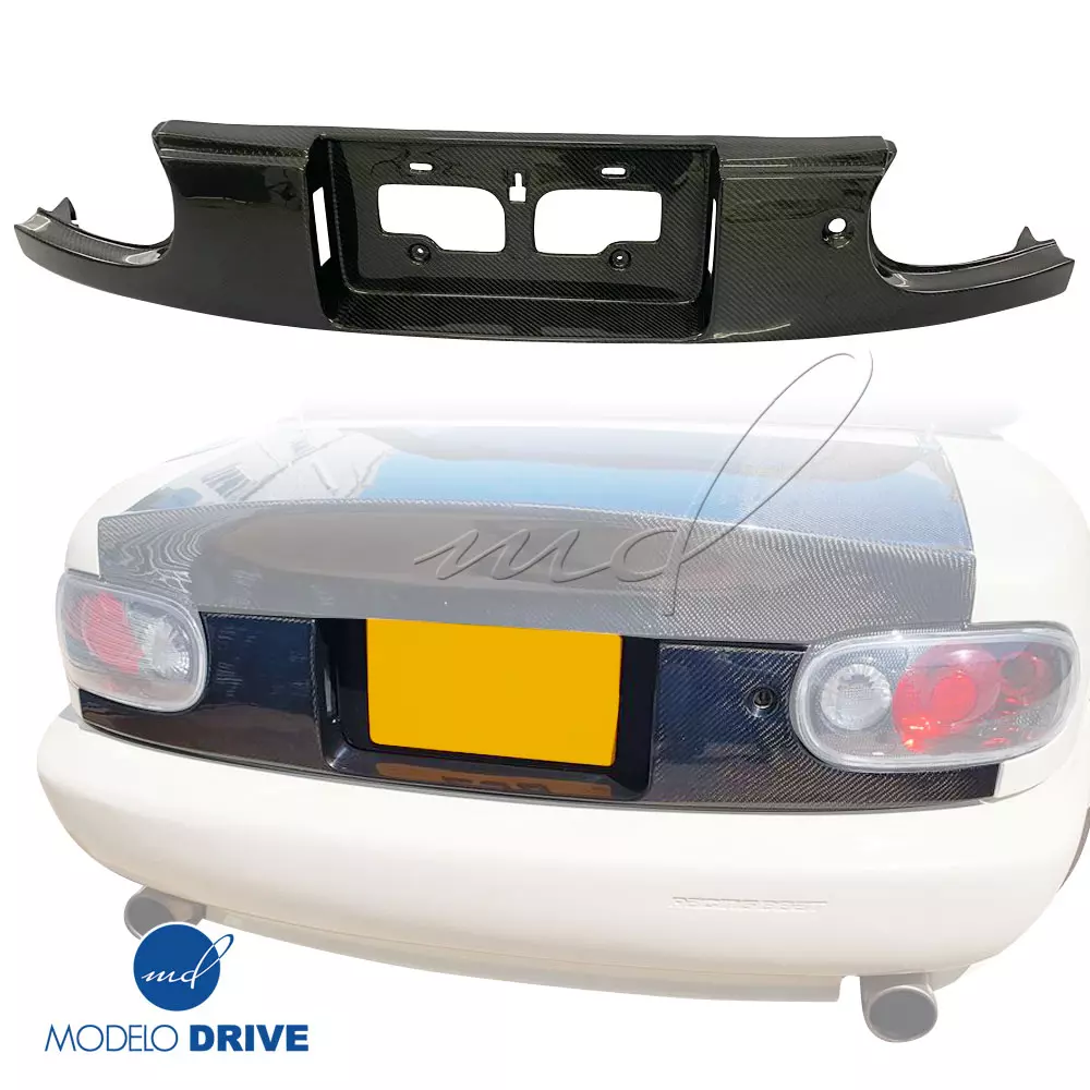 ModeloDrive Carbon Fiber OER US Tailgate Panel Garnish > Mazda Miata (NA) 1990-1996 - Image 12
