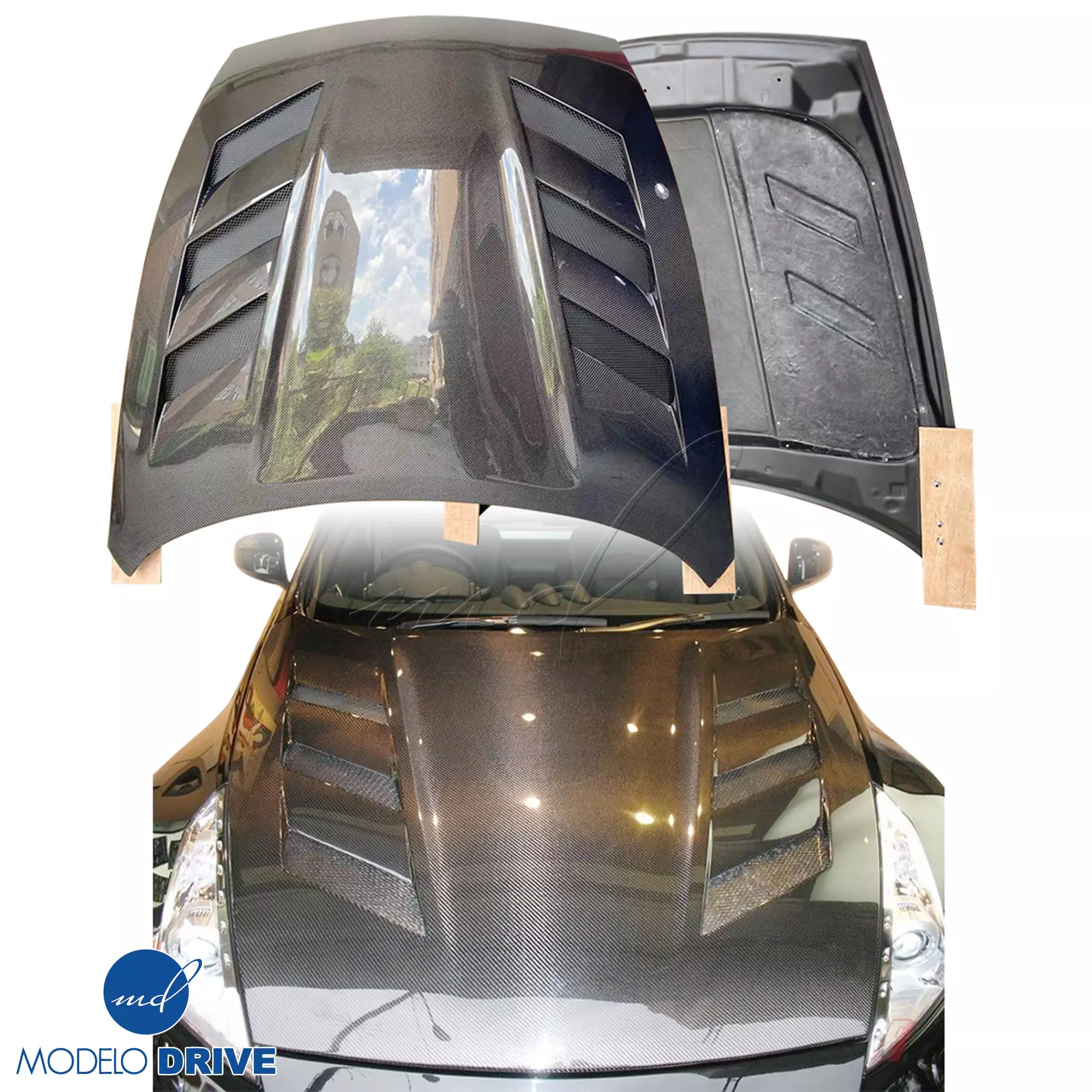 ModeloDrive Carbon Fiber AMU Hood > Nissan 370Z Z34 2009-2020 - Image 16